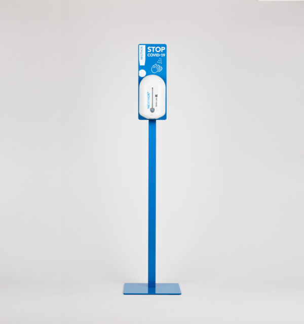 Hvid hånddispenser 1 L inkl. blå gulvstander