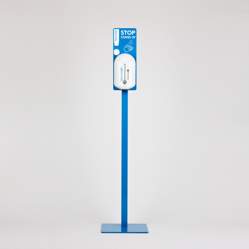 Hvid hånddispenser 1 L inkl. blå gulvstander