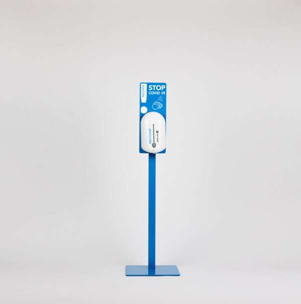 Hånddispenser 1 L hvid inkl. blå børne gulvstander